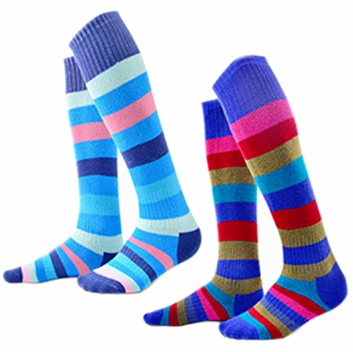 Pumkryth 2 Pack Ski Socks For Kids-Winter Warm Snowboard Thermal Socks Wool High Performance Socks For Skiing Snowboarding M #TOP26