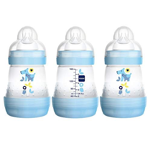 MAM Easy Start Anti-Colic Bottle 5 oz (3-Count), Baby Essentials, Slow Flow Bottles