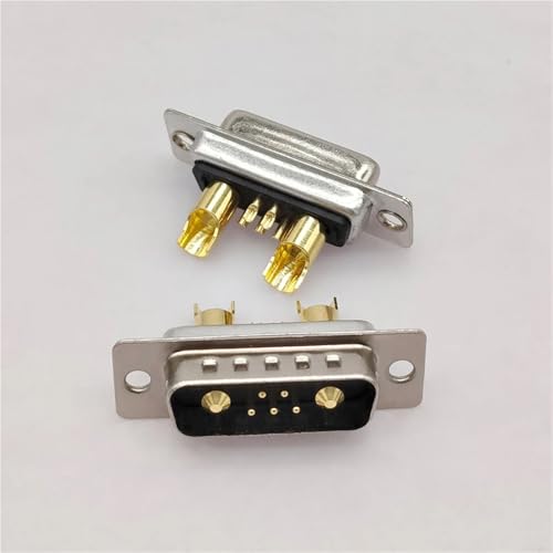 Conector de alta corriente D-SUB 7W2 mecanizado con flash dorado completo 40A 5