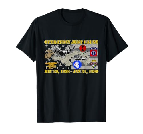 Operation Just Cause Map Panama OJC Veteran Vintage Gifts T-Shirt