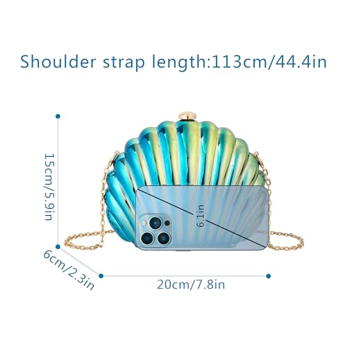 Image of Women Seashell Evening Bag Purse Mermaid Chain Strap Clutch Handbag Shoulder Bag | Seashell