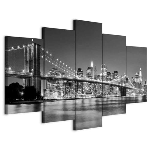 murando - Wandbilder XXL New York City 200x100 cm 5 tgl Wand Deko Leinwand...