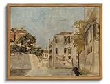 KISSFOX Vintage Venice Canal Canvas Wall Art Impressionist Retro Neutral Italy Cityscape Landscape Framed Wall Art Prints Artwork For Living Room Bedroom Kitchen