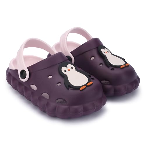 Image of GLJ Little AngelToddler Clogs Slippers, 12 Months to 3 Years, Baby Boy, Waterproof, Lightweight, Cute Cartoon Penguin Design