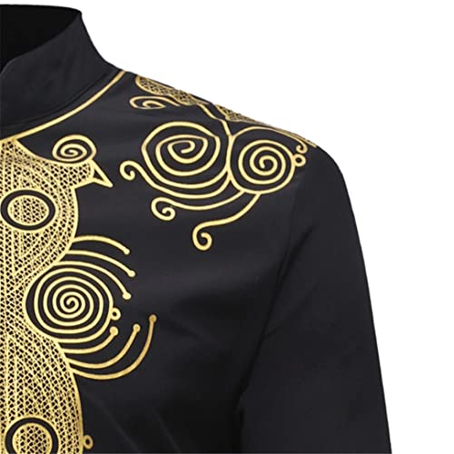 Robe africaine confortable à col mandarine style dashiki - 5