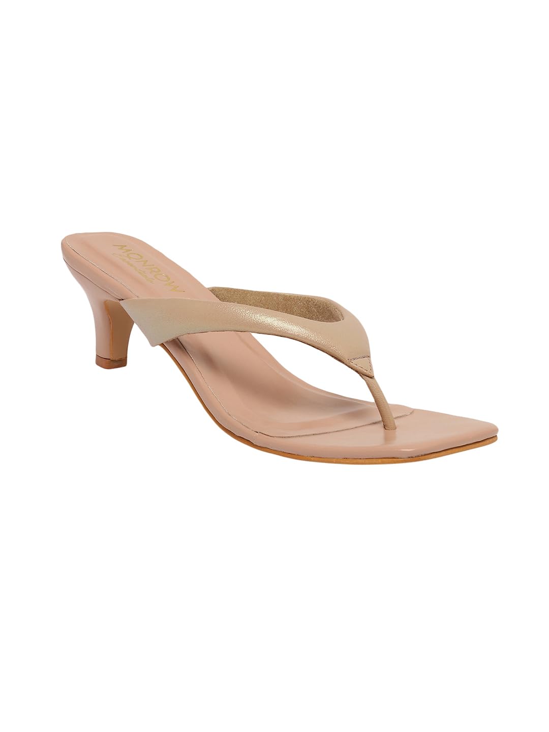 MONROW Kitten Heels for Women & Girls, Sloane Kitten Heels | Fancy & Stylish Heel sandals |Extra Cushioning & Comfortable, Fashionable, Light Weight, Fashion Heel Sandal for Girls, (5UK, Beige) (B0CQM63KKQ) Amazon Price History, Amazon Price Tracker