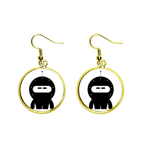 Pendientes de robot del universo dorados ideales para tus looks de fiesta urbanos