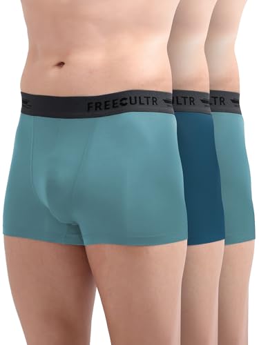 Image of Freecultr Men's Underwear Micromodal Airsoft Trunk - Sweat Proof, Ultra Soft, Anti-Bacterial, No Itch & No Chafing Fabric (Pack of 3) | Mens Underwear Combo Pack of 3