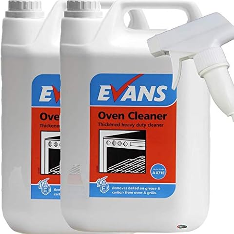 Evans Heavy Duty Low Odour Oven Cleaner & Grease Remover With Trigger Pump Attachment 2x 5ltr Bottles Cover