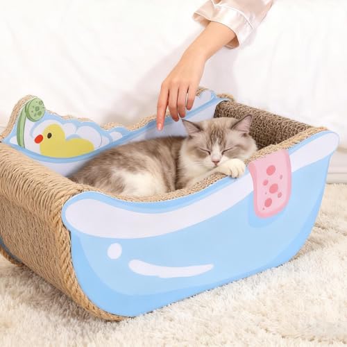 Lit pour chat mignon avec tapis grattoir pour protéger vos meubles - 8