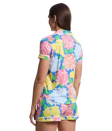 Image of kate spade new york Short Sleeve Brushed Jersey Notch Boxer Pajama Set