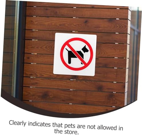 NUOBESTY Köpekler Yasak Levha Akrilik 10x10cm Hava Koşullarına Dayanıklı Uyarı Levhası Mağaza Mağaza - Görsel 6