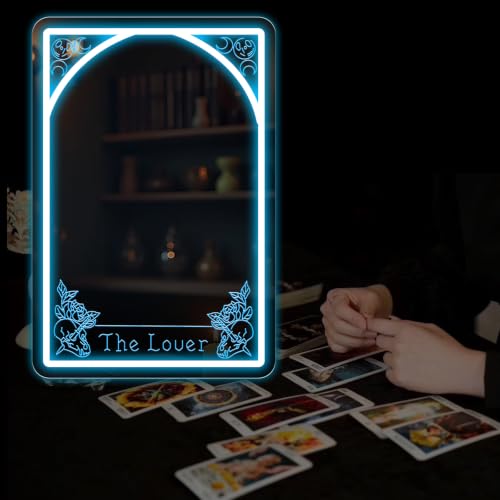 Image of Tarot Mirror Neon Sign, Ice Blue, 15.7 inchx10.6 inch