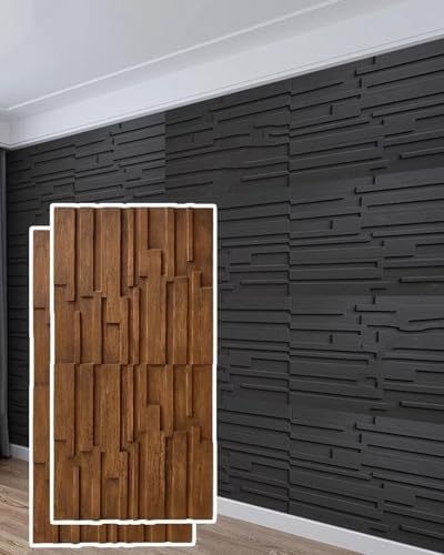 Paneles de pared 3D, revestimiento acústico de poliuretano para decoración de interiores, baño, balcón, dormitorio, sala de estar, diseño cóncavo moderno, fácil instalación