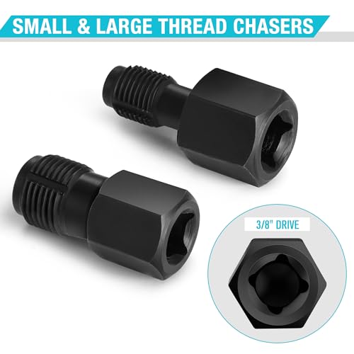 Image of DURATECH 5PCS O2 Oxygen Sensor Socket Thread Chaser Set, 3 /8 inch 1 /2 inch Drive x 7 /8 inch 22mm Oxygen Sensor Remover O2 Sensor Removal Tool Kit