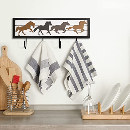 Rustic Lane Horse Wall 4 Decorative Western Look Hooks Space Saving Storage Key, Wall Cowboy Hat Holder, Hat Rack Easy Installation, Wall Decor Horse Valentines Day Gift Ideas For Girls #TOP2