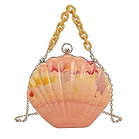 Yuannee Pochette Soirée Coquillage Pailletée – Sac Bandoulière Élégant En Forme De Coquillage Blanc – Parfait Mariage Et Fête