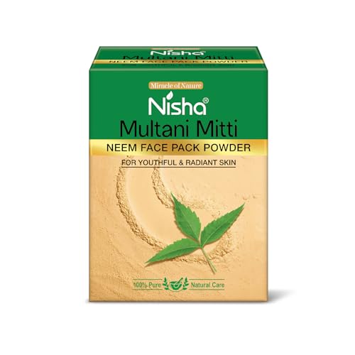 Image of Nisha Neem Multani Mitti for Face 100g | Fuller's Earth Powder | Natural Oil Control, Acne & Tan Removal | Skin Brightening Face Pack