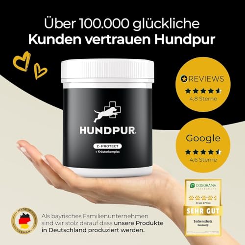 Hundpur Z-Protect 300 g - Pellets für Hunde - Sorgenfreie Abenteuer in der Natur - Mit Schwarzkümmelöl & Zistrose - Natürliche Formel - Made in Germany