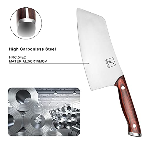 Imarku Cleaver Knife, 7-Inch Meat Cleaver German High Carbon Stainless Steel Chopping Knife With Ergonomic Handle And Gift Box,Multipurpose Chinese Chef's Knife,Chinese Cleaver For Kitchen&Restaurant #TOP3