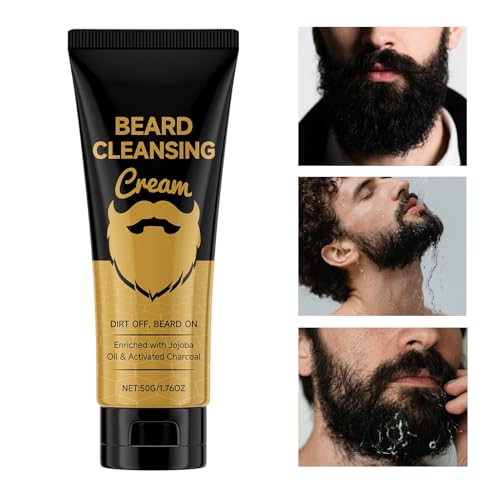 JINGLING Shampoo da barba | Ammorbidente naturale e detergente | Idratante riparazione baffi pulizia - Per uomini papà doccia quotidiana mattina viaggio rasatura styling fine settimana cura casa