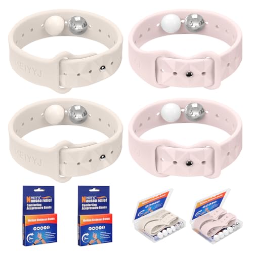 Image of Motion Sickness Bracelets for Adults & Kids Sea Sickness Wristbands for Travel Anti Nausea Bands for Motion & Morning Sickness Relief for Pregnant Women-Ideal for Car Air Cruise Travel -2 Pairs
