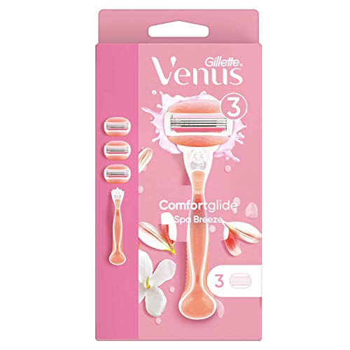 Gillette Venus Comfortglide Spa Breeze 2-in-1 Women's Razor + 2 Blade Refills, with Shaving Gel Bars - Special Starter Pack