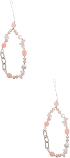 jojofuny 2 Unidades De Corrente De Telefone Com Contas Decoração Colorida Chaveiro De Pulso Cordões Coloridos Charme De Contas Cordão De Telefone Celular Cordão De Telefone Celular