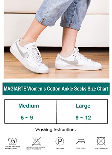 Image of MAGIARTE Womens Cotton Ankle Socks Low Cut Athletic Casual Mutil Color No Show Running Socks for Women