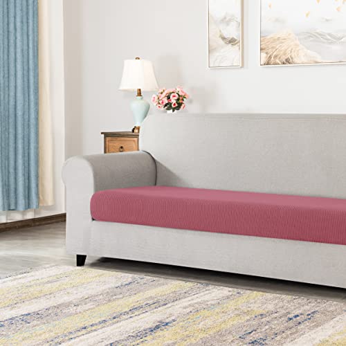 Image of CHUN YI Stretch Loveseat Couch Cushion Cover Suitable for 2 Settee, Sofa Seat Slipcover with Spandex Jacquard Fabric(Medium,Coral Pink)