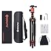 GEEKOTO 79 inches Carbon Fiber Camera Tripod Monopod with 360 Degree Ball Head 1/4 inch Quick Shoe Plate Professional Tripod Load up to 26.5 pounds
