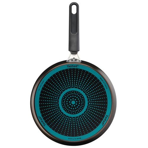 Foto von Tefal Easy Cook & Clean Crêpe-Pfanne 25 cm, Pancake Pfanne antihaftbeschichtet, Thermo-Signal bei idealer Brattemperatur, NICHT induktionsgeeignet, Pfannkuchen, Made in France, Schwarz, B5550933