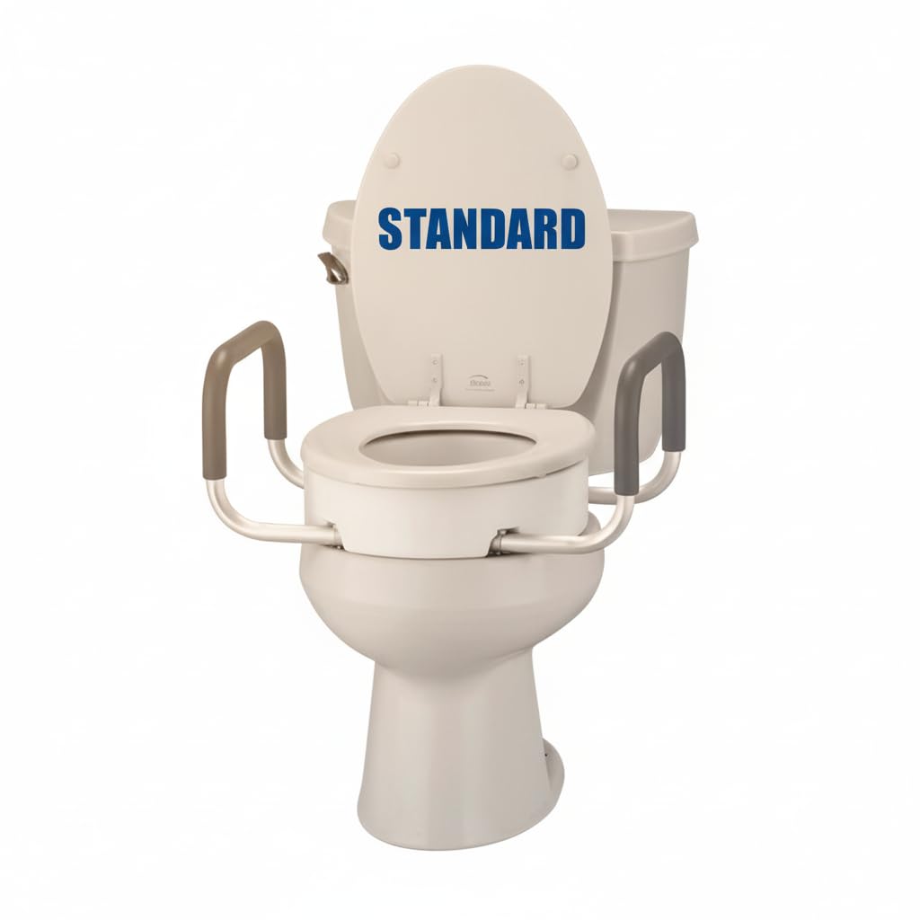 Medical Products Toilet Seat Riser with Handles, White