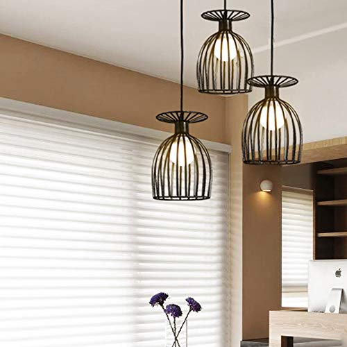 Lámpara de jaula negra de 3 luces para techos oscuros y sin brillo 3