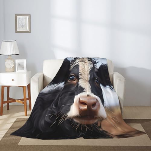 Couverture de qualité super douce impression vache plaid chaud