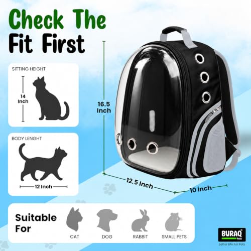 Image of Buraq Pets Astronaut Pro Pet Carrier Backpack for Cats & Puppies