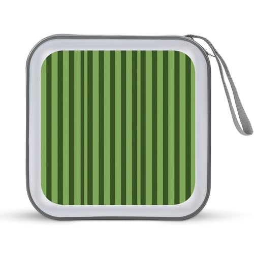 Étui pour 40 CD et DVD à rayures vertes une pochette de rangement classique