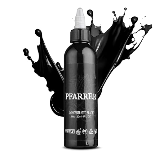 PFARRER Encre Noir 4oz (120ml) Professionnel Norme Couleur Noir Concentré Noir