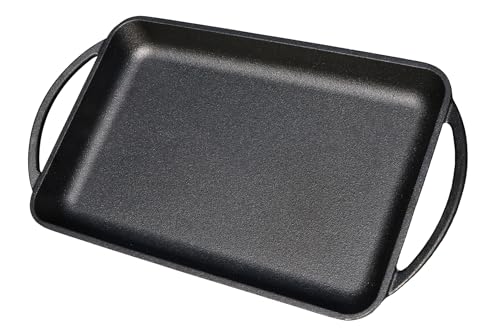 Kitchenbear - Grillplatte aus Gusseisen inkl. Silikonmatte - geeignet für Induktion, Gas, Ceran, Backofen, Grill und offenes Feuer (Taste)