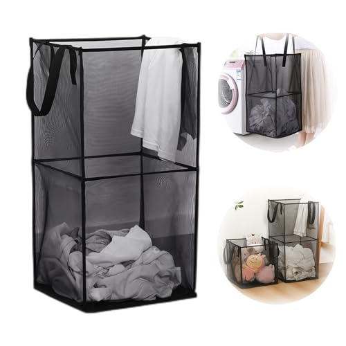 ViMOQi Foldable Laundry Basket,Pop up Washing Baskets for Laundry,Mesh Dirty Clothes Basket Laundry,Laundry Hamper Basket,Wash Baskets Laundry Bin with Handles,Hollow-carved Baby Toy Storage Organizer
