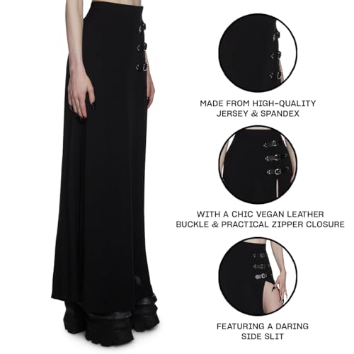 Dolls Kill Twilight Doom Maxi Skirt by Widow - Gothic Skirt with Side Slit and Zipper Closure, Perfect for Any Occasion3
