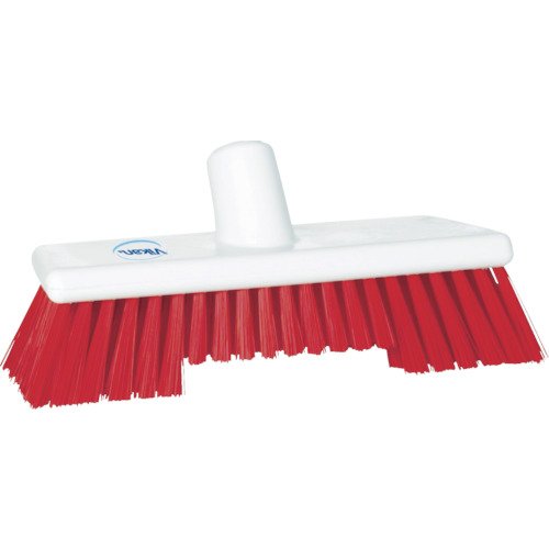 Vikan 70444 Deck Scrub,Dual Bristle Length,Stiff,10",Red