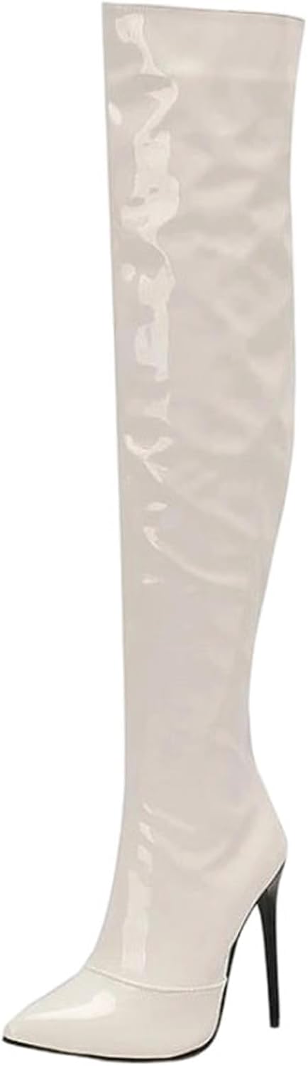 Women's Over-The-Knee Boots Sexy Long Boot Style with A Pointed Toe and Extreme High Stiletto Heel for Evening Parties
