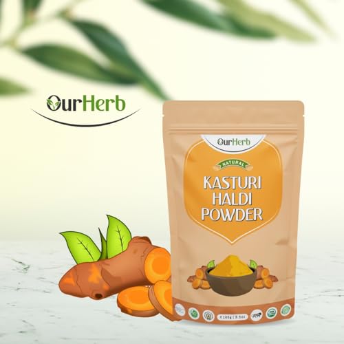 Image of Natural Kasturi Haldi Powder for Face Beauty (100g | 3.5 Oz) | Wild Turmeric | Kasturi Manjal for Glowing Skin | 100% Pure, Chemical-Free, Preservative-Free | Skin Care for All Skin Types.