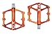 FrontStep Alta Qualità Pedali antiscivolo in alluminio generale Pedali per biciclette leggeri con perno in acciaio Cr-Mo per MTB/Pedale mountain bike/Pedale BMX (Arancione)