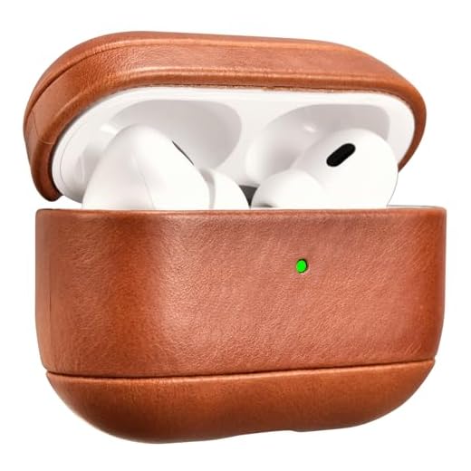 ICARER Coque AirPods Pro, Étui Housse en Cuir Véritable Ultra Mince Portable Antichoc Protection Housse Etui Coque pour Apple AirPods Pro 2019 Earphones Case (Témoin LED Visible)-Marron