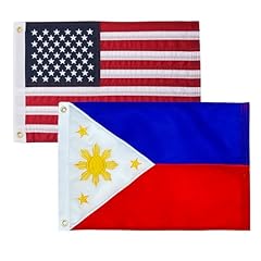 American Flag Philippines Flag 12x18