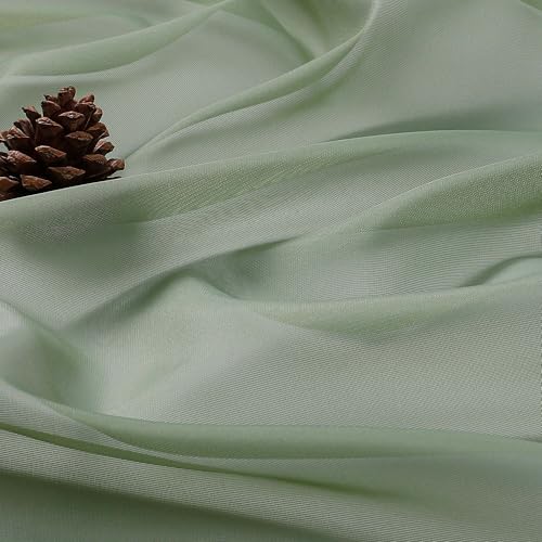 Image of OVZME Sage Green Bedroom Curtains 2 Panel Sets 90 Inch Length, 59 Inch Extra Wide Light Filtering Light Weight Soft Window Treatment Panels for Study Room Living Room Guest Room, 59Wx90L Inches