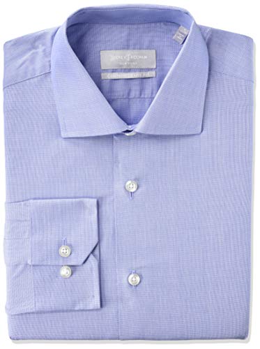 Hickey Freeman Men's Contemporary Fitted Long Dress Shirt, Medium Blue, 16.5