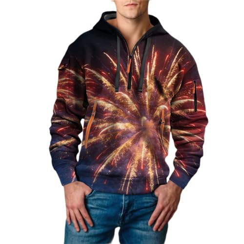 Sudadera casual con capucha para hombre con estampado completo transpirable y cómoda